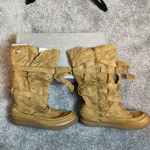 Roxy Shoes - ROXY Tomahawk Women’s Suede Boots Mid Calf Zipper Flat Lined sz 8.5 NEW